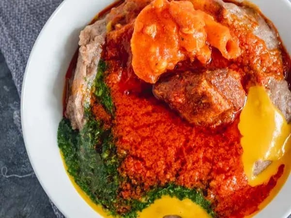 Amala with Ewedu and Gbegiri Soup